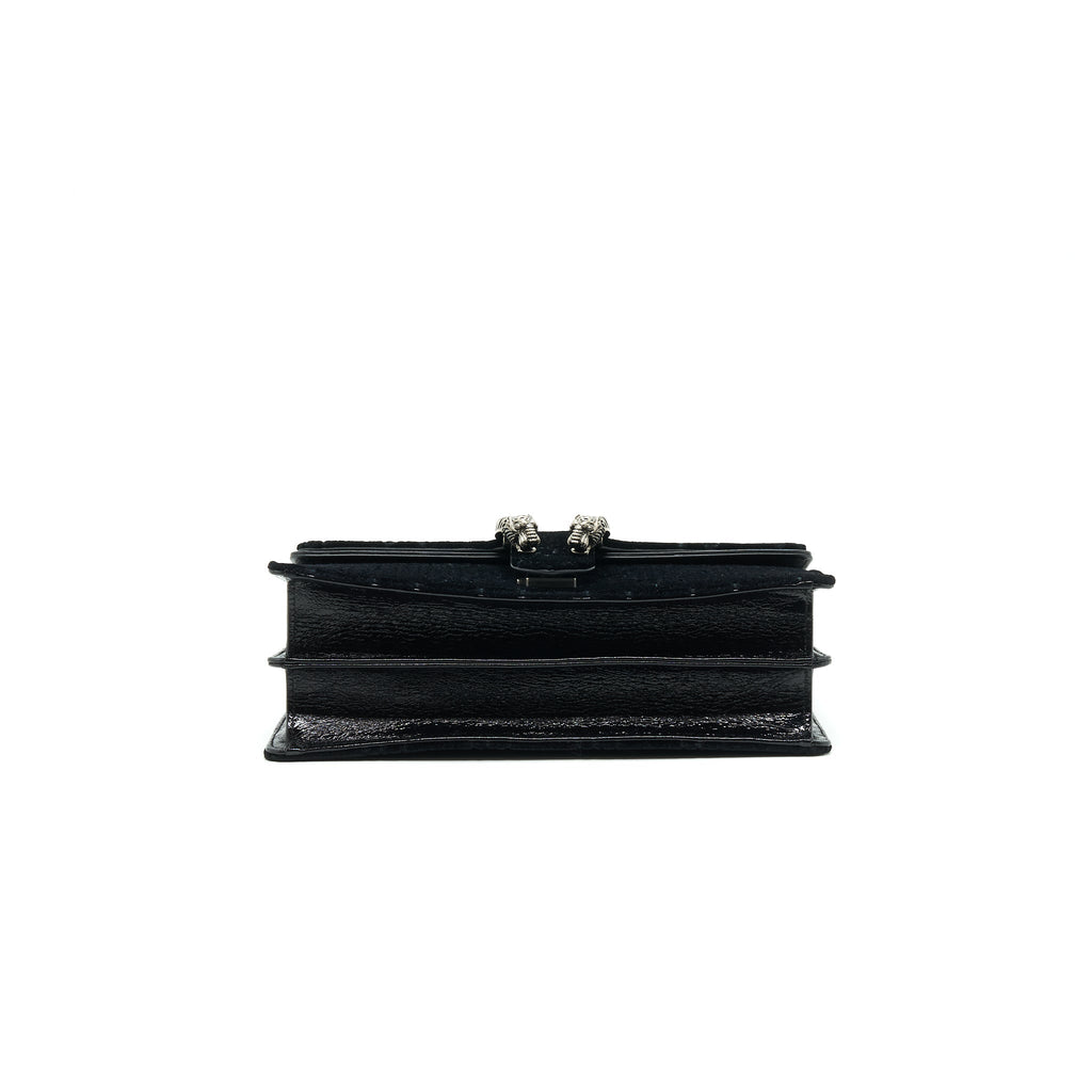 GUCCI DIONYSUS GG MEDIUM VELVET BLACK SHOULDER BAG