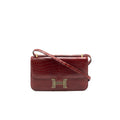 HERMES CONSTANCE ELAN ALLIGATOR BURGUNDY LIZARD GOLD HARDWARE