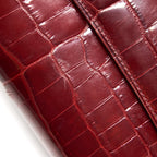 HERMES CONSTANCE ELAN ALLIGATOR BURGUNDY LIZARD GOLD HARDWARE