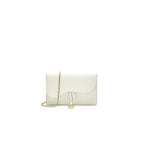 DIOR SADDLE POUCH WITH CHAIN WHITE GHW
