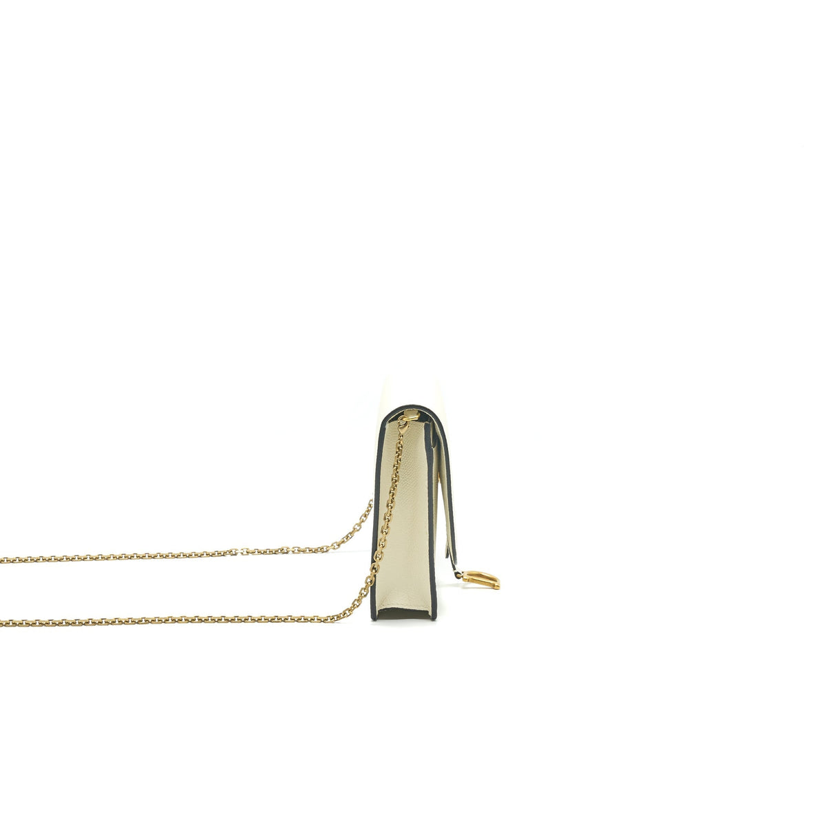 DIOR SADDLE POUCH WITH CHAIN WHITE GHW