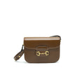 GUCCI 1955 HORSEBIT LEATHER SHOULDER BAG BROWN