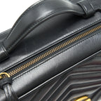 GUCCI GG MARMONT MATELASSÉ SHOULDER BAG BLACK