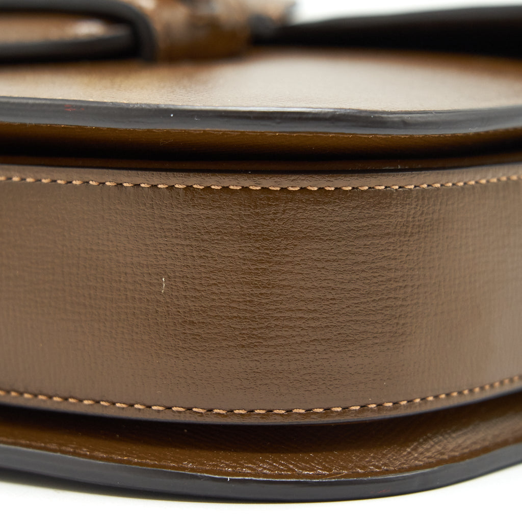 GUCCI 1955 HORSEBIT LEATHER SHOULDER BAG BROWN