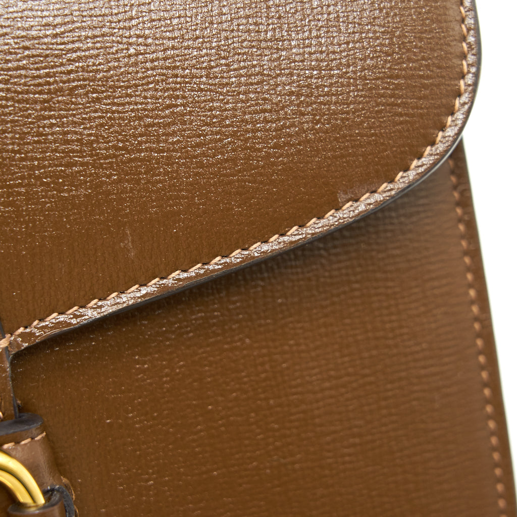 GUCCI 1955 HORSEBIT LEATHER SHOULDER BAG BROWN