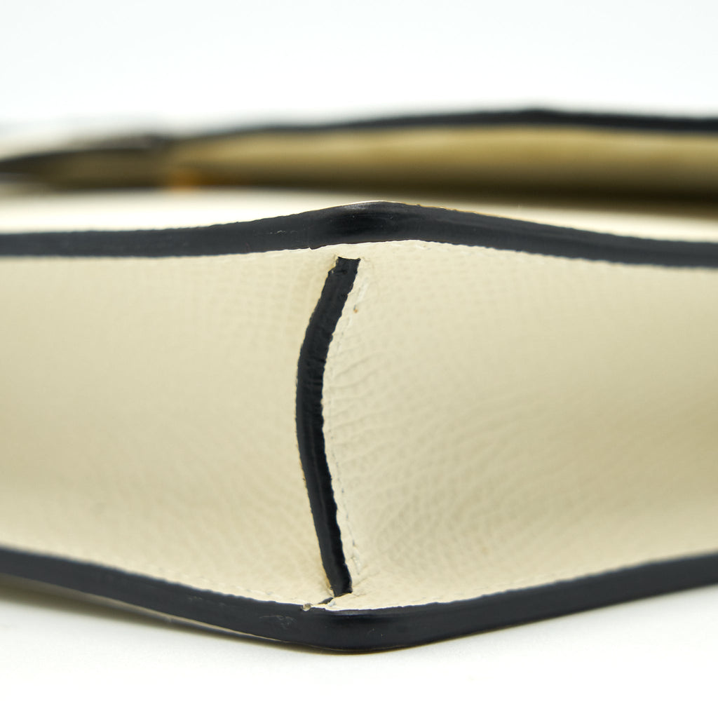 DIOR SADDLE POUCH WITH CHAIN WHITE GHW