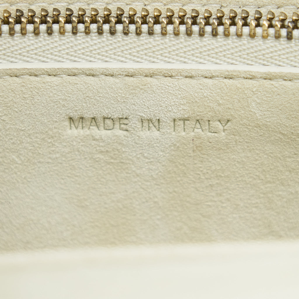 DIOR SADDLE POUCH WITH CHAIN WHITE GHW