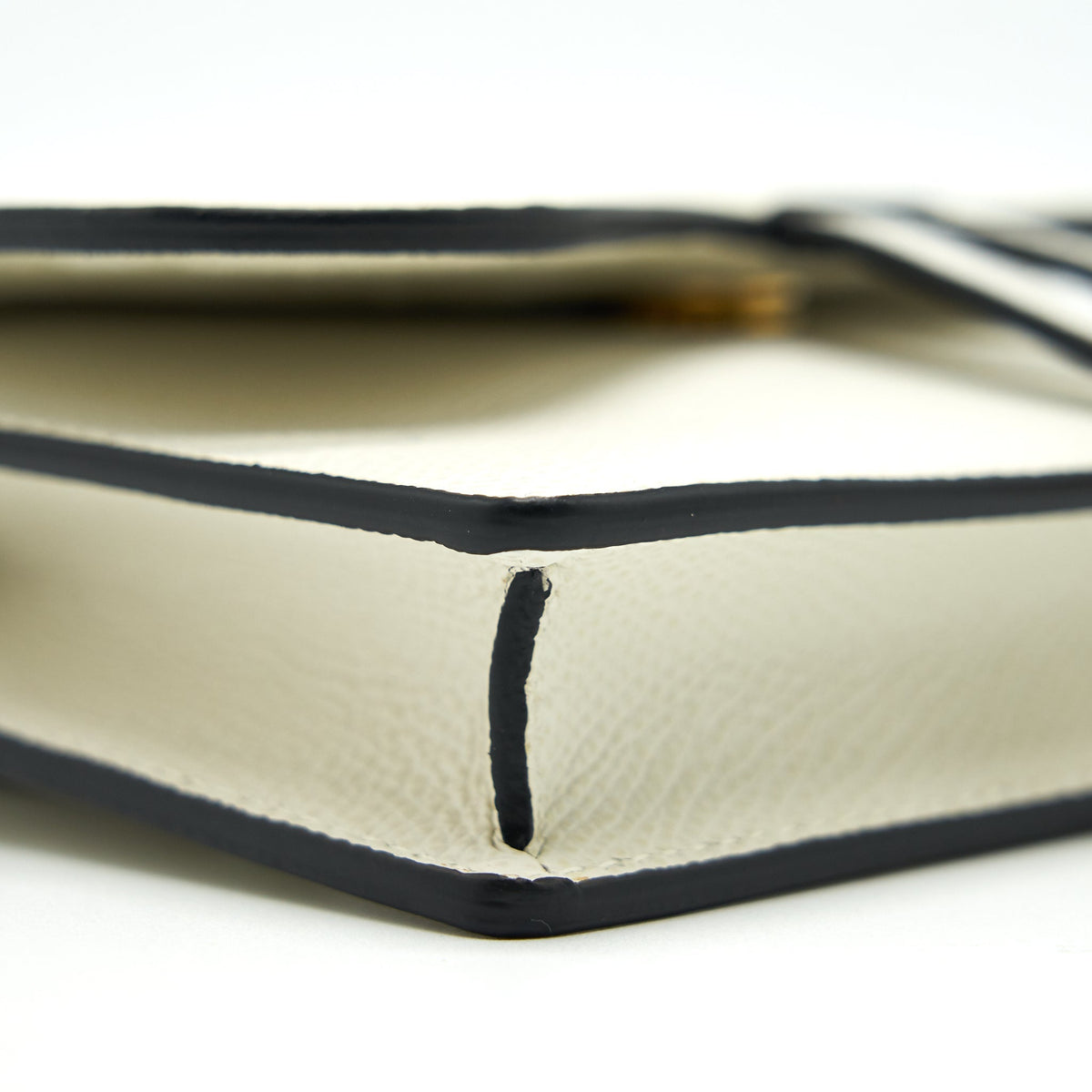 DIOR GRAINED CALFSKIN SADDLE BELT POUCHE WHITE GHW