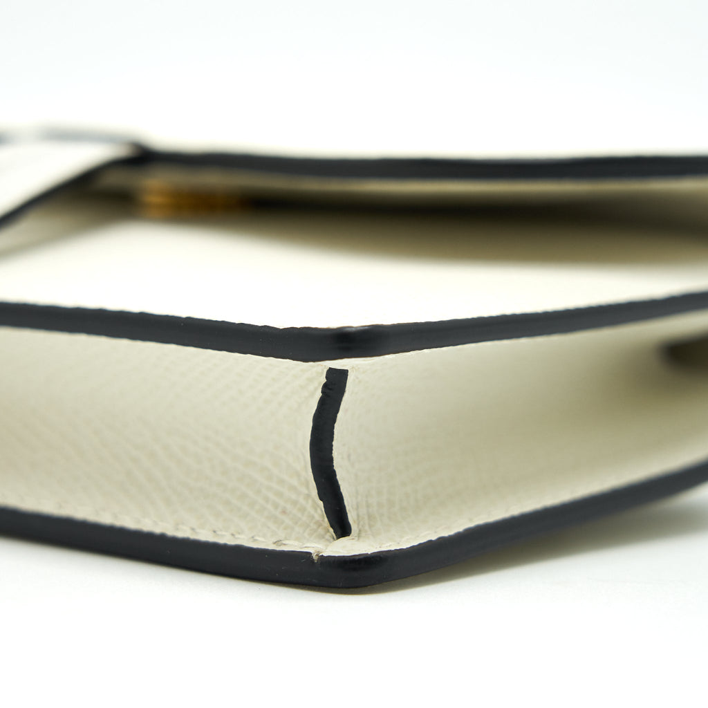 DIOR GRAINED CALFSKIN SADDLE BELT POUCHE WHITE GHW