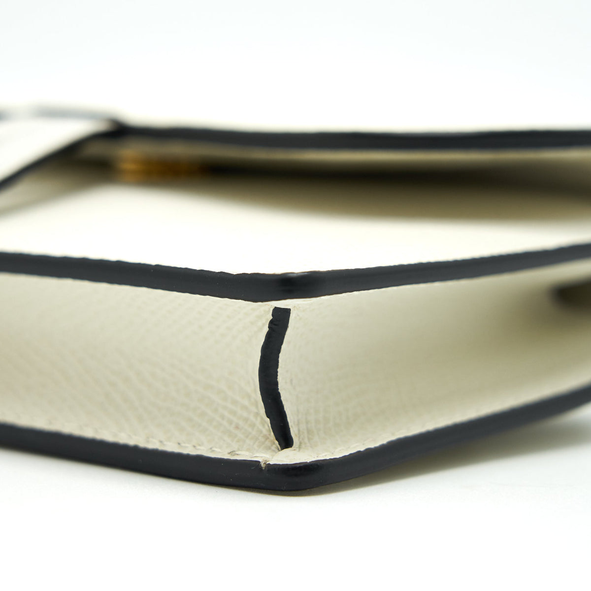 DIOR GRAINED CALFSKIN SADDLE BELT POUCHE WHITE GHW