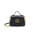 GUCCI GG MARMONT MINI TOP HANDLE BAG BLACK