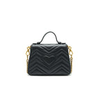GUCCI GG MARMONT MINI TOP HANDLE BAG BLACK