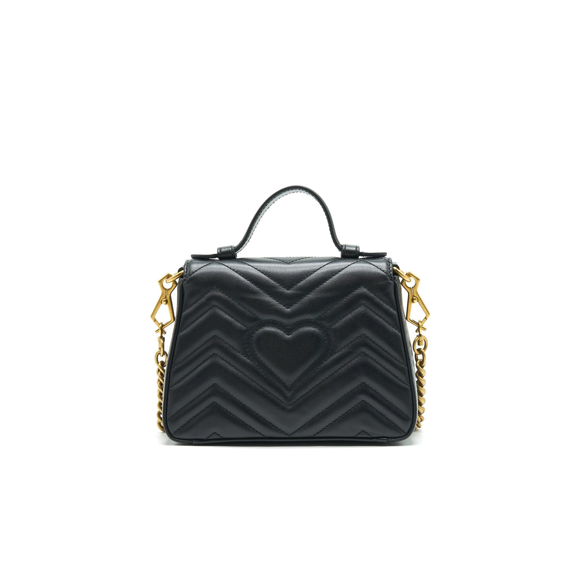GUCCI GG MARMONT MINI TOP HANDLE BAG BLACK