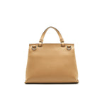 GUCCI BAMBOO DAILY LEATHER TOP HANDLE BAG BEIGE