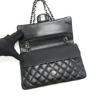 CHANEL CLASSIC DOUBLE FLAP LAMBSKIN BLACK SHW SERIAL 13