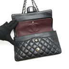 CHANEL CLASSIC DOUBLE FLAP LAMBSKIN BLACK SHW SERIAL 13