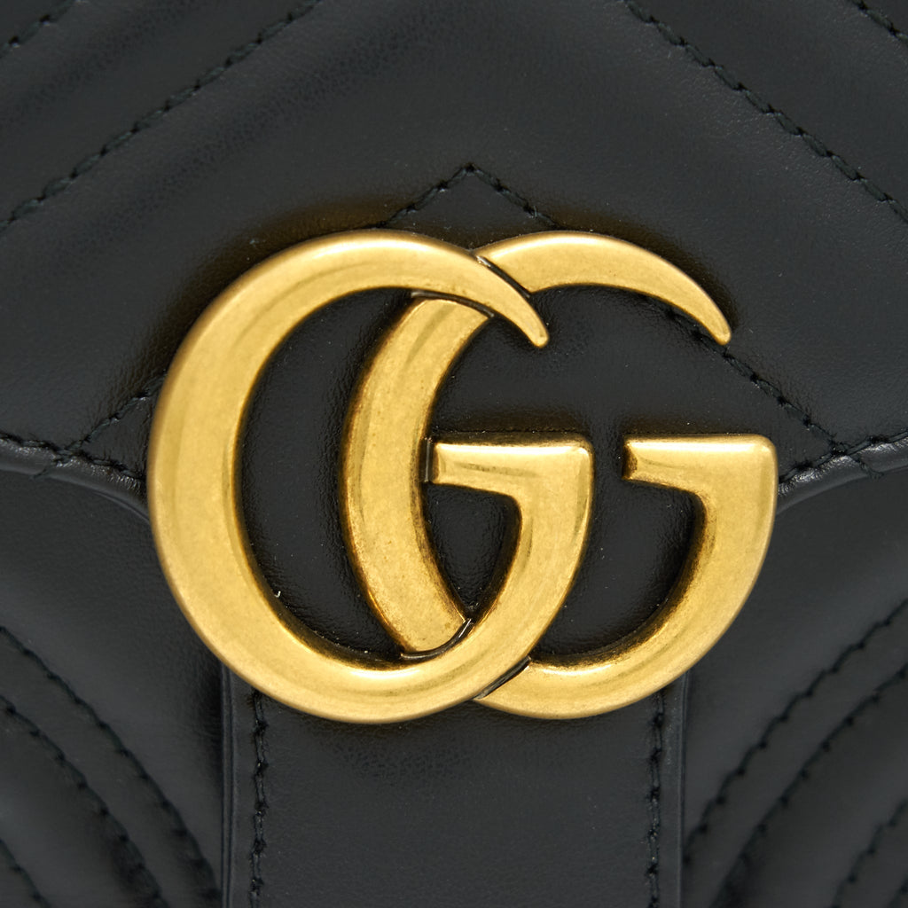 GUCCI GG MARMONT MINI TOP HANDLE BAG BLACK