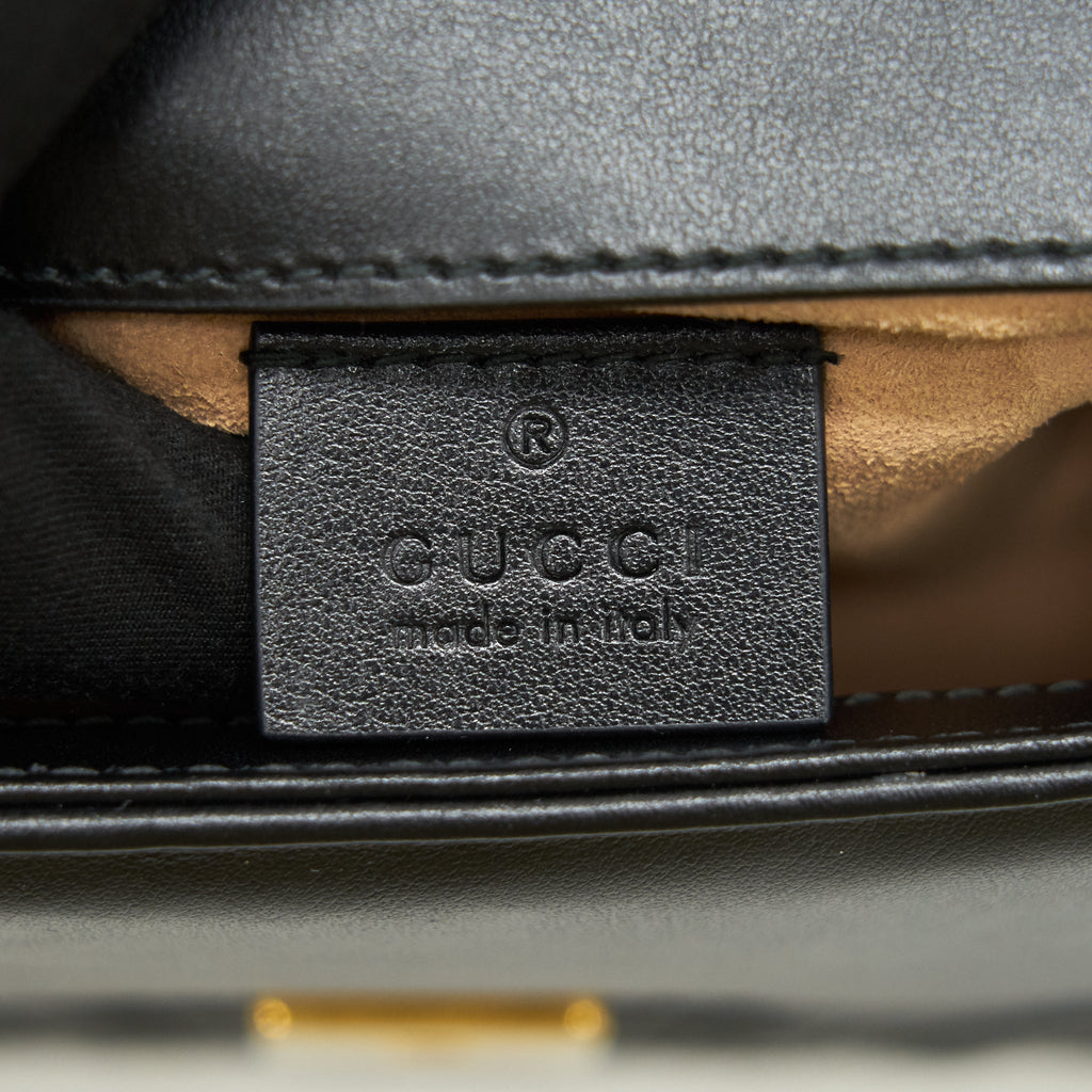 GUCCI GG MARMONT MINI TOP HANDLE BAG BLACK