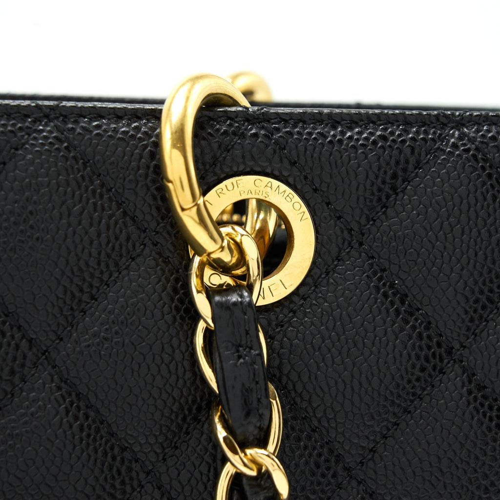 CHANEL GRAND SHOPPING TOTE BAG CAVIAR BLACK GHW