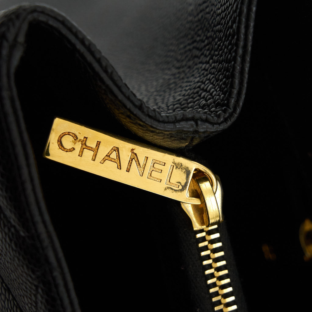 CHANEL GRAND SHOPPING TOTE BAG CAVIAR BLACK GHW