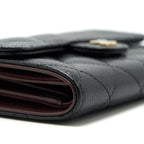 CHANEL CLASSIC FLAP WALLET CAVIAR BLACK GHW