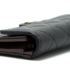CHANEL CLASSIC FLAP WALLET CAVIAR BLACK GHW