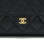 CHANEL CLASSIC FLAP WALLET CAVIAR BLACK GHW