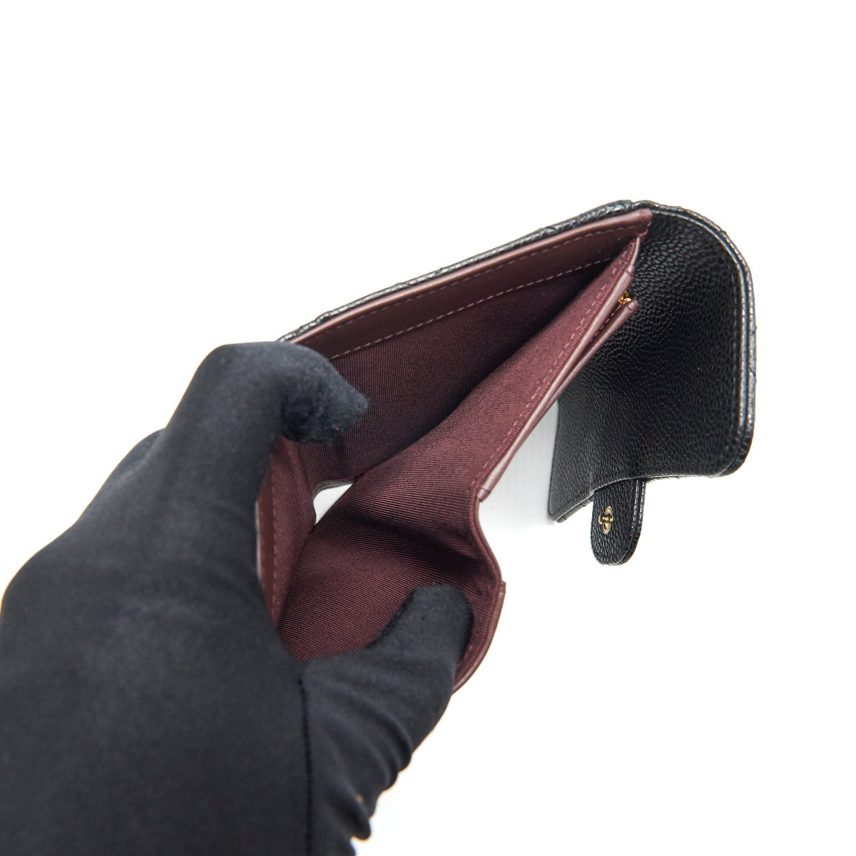 CHANEL CLASSIC FLAP WALLET CAVIAR BLACK GHW