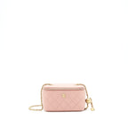 CHANEL 21B PEARL CRUSH LONG VANITY WITH CHAIN DARK PINK GHW