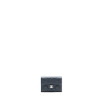 CHANEL SMALL COMPACT WALLET CAVIAR LEATHER INDIGO SHW