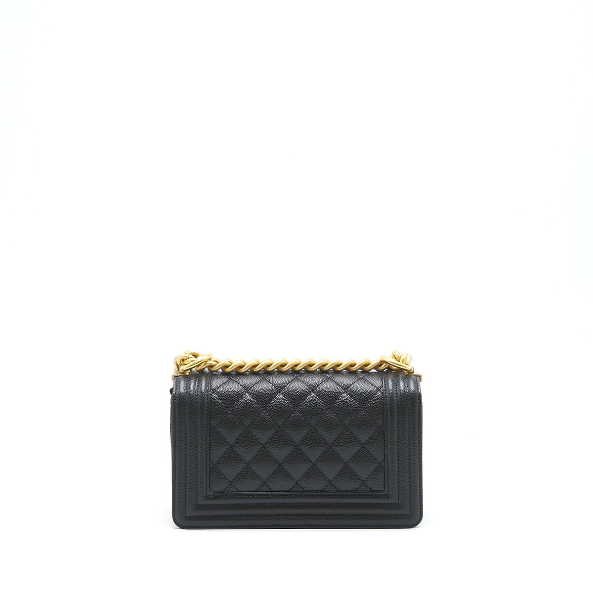 CHANEL SMALL BOY BAG CAVIAR BLACK GHW (MICROCHIP)