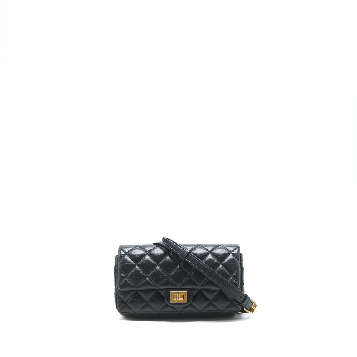 CHANEL 2.55 REISSUE MINI WAIST BELT BAG BLACK GHW