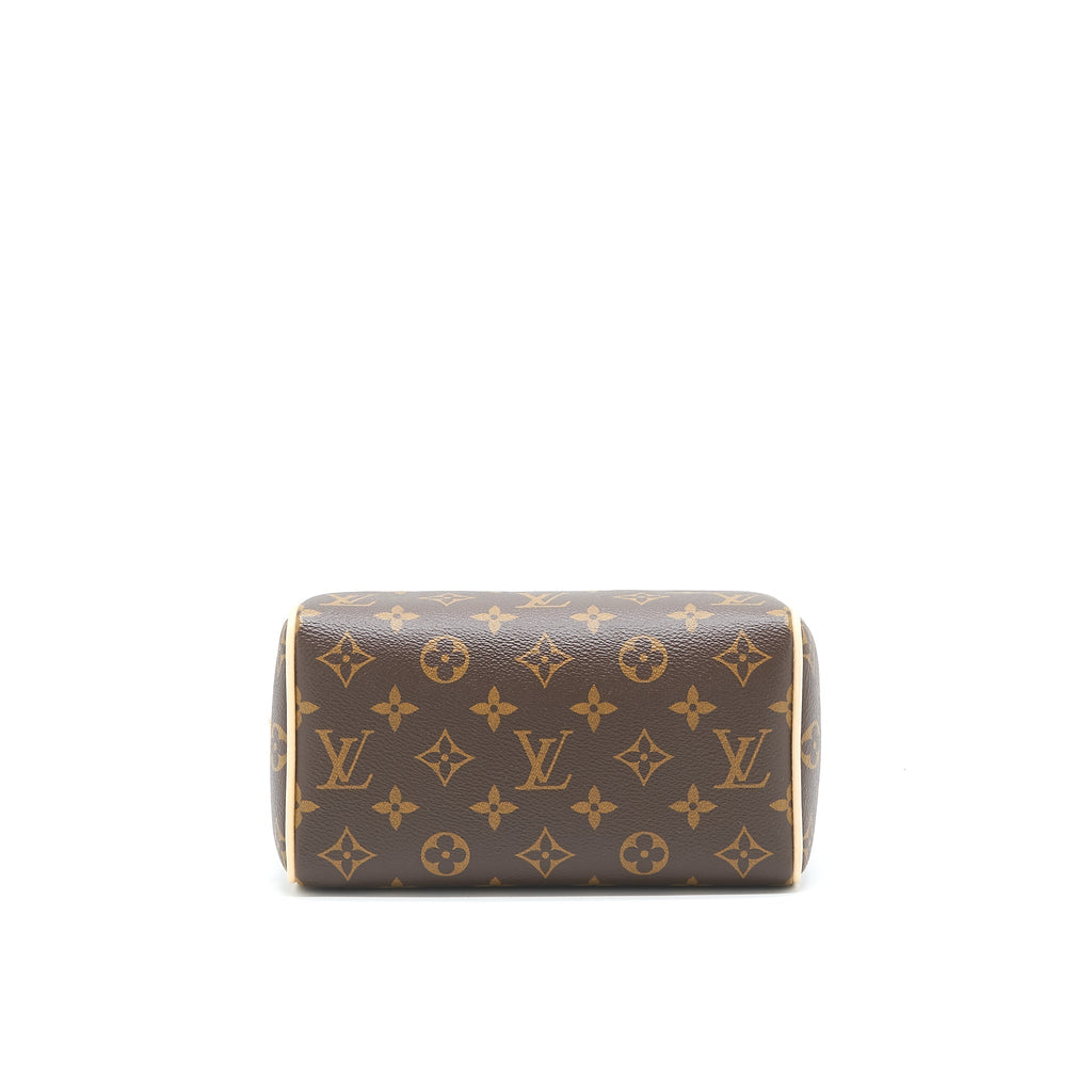LOUIS VUITTON SPEEDY BANDOULIERE 20 MONOGRAM CANVAS BLACK STRAP
