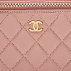 CHANEL 21B PEARL CRUSH LONG VANITY WITH CHAIN DARK PINK GHW