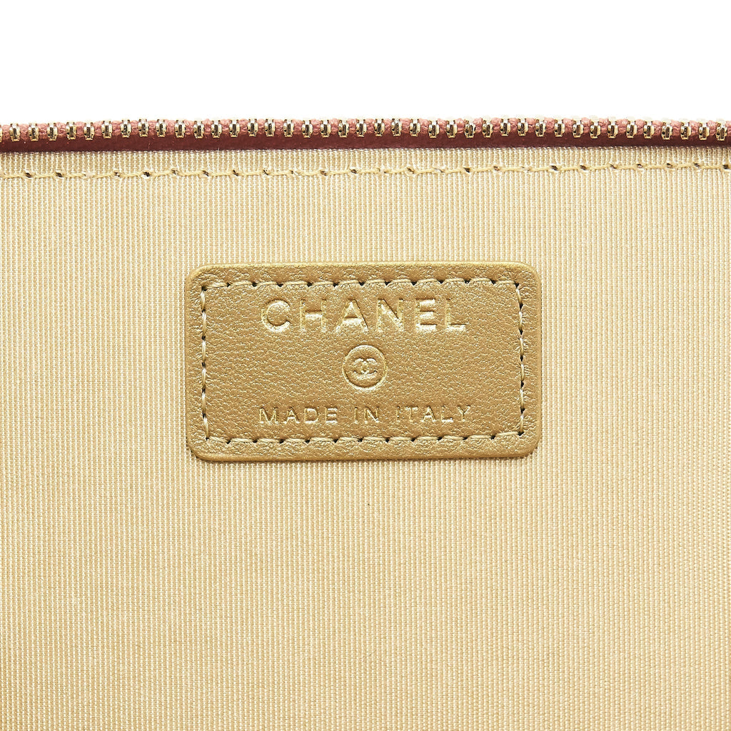 CHANEL 21B PEARL CRUSH LONG VANITY WITH CHAIN DARK PINK GHW