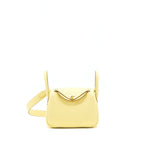 Hermes Mini Lindy Clemence Z1 Jaune Poussin GHW
