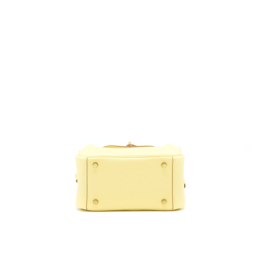Hermes Mini Lindy Clemence Z1 Jaune Poussin GHW