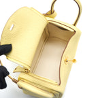 Hermes Mini Lindy Clemence Z1 Jaune Poussin GHW