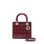 DIOR LADY DIOR MEDIUM PATENT LEATHER RED SHW