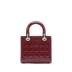 DIOR LADY DIOR MEDIUM PATENT LEATHER RED SHW