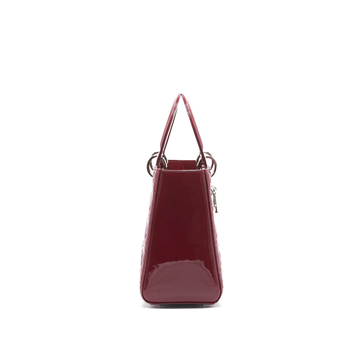 DIOR LADY DIOR MEDIUM PATENT LEATHER RED SHW