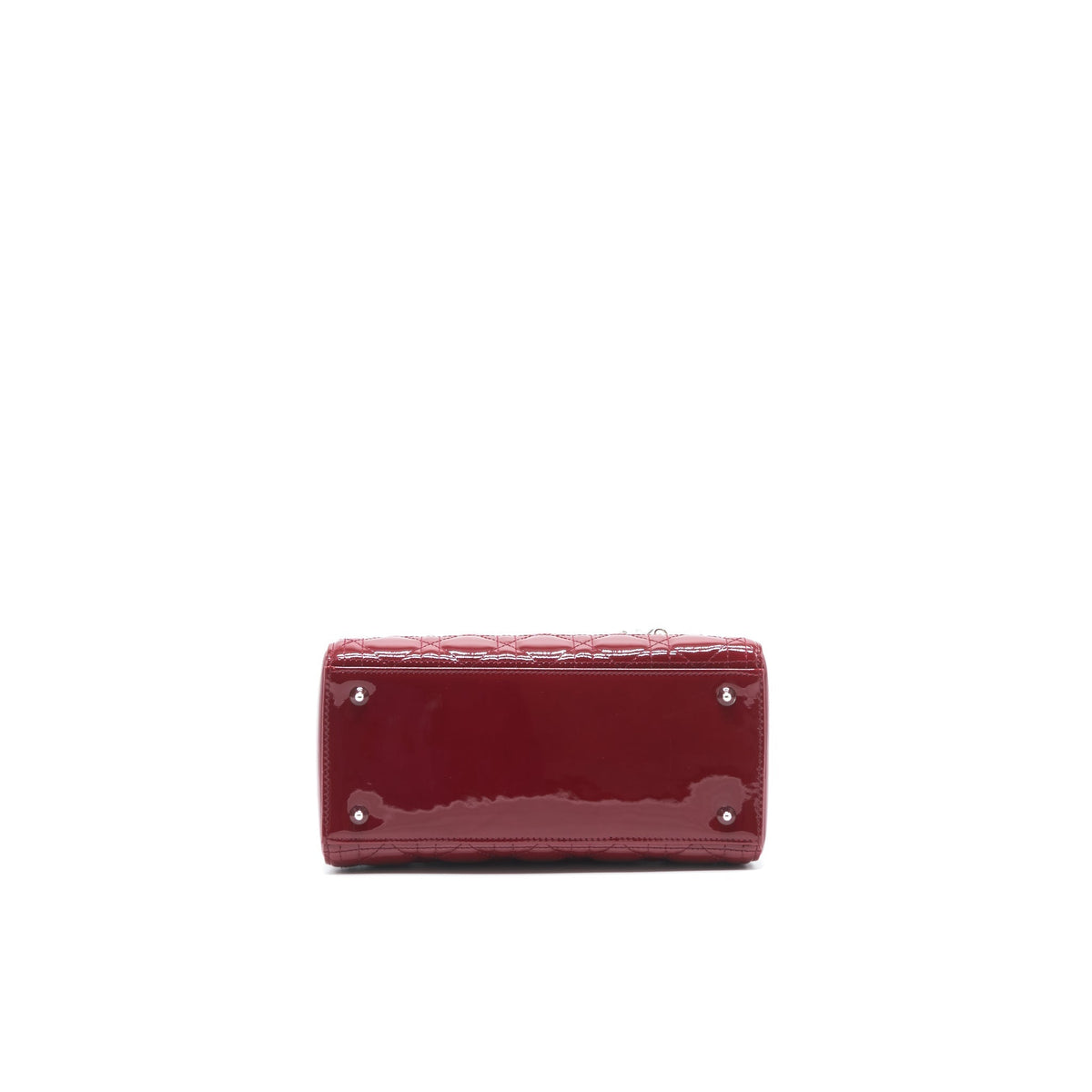 DIOR LADY DIOR MEDIUM PATENT LEATHER RED SHW