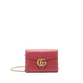 GUCCI GG MARMONT WALLET ON CHAIN RED GHW