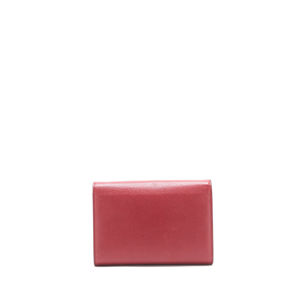 GUCCI GG MARMONT WALLET ON CHAIN RED GHW