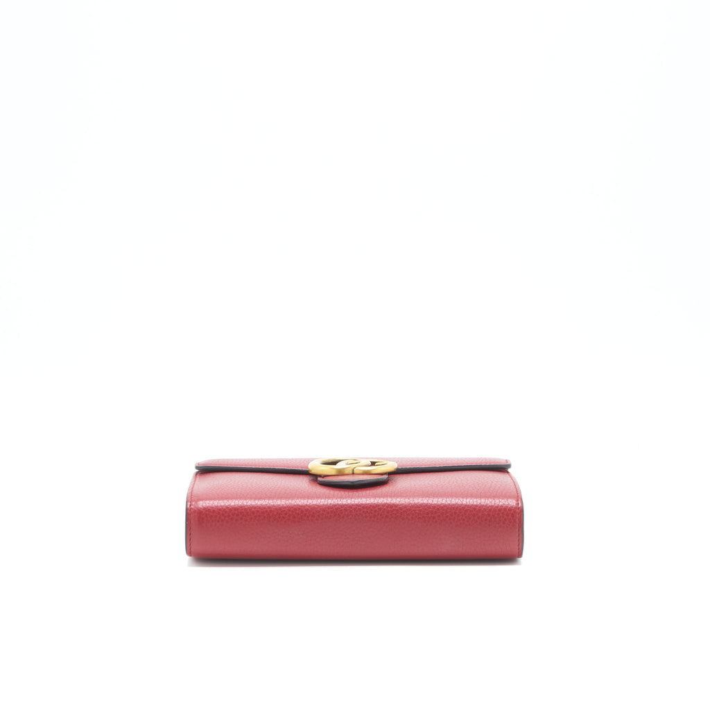 GUCCI GG MARMONT WALLET ON CHAIN RED GHW