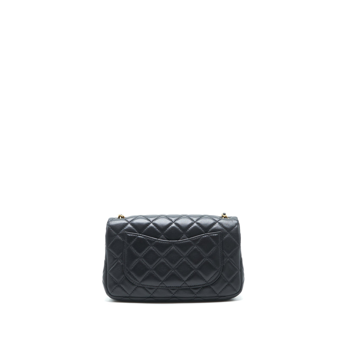 CHANEL PEARL CRUSH MINI RECTANGULAR FLAP BAG LAMBSKIN BLACK GHW
