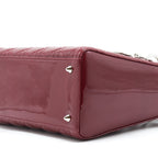 DIOR LADY DIOR MEDIUM PATENT LEATHER RED SHW