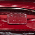 DIOR LADY DIOR MEDIUM PATENT LEATHER RED SHW