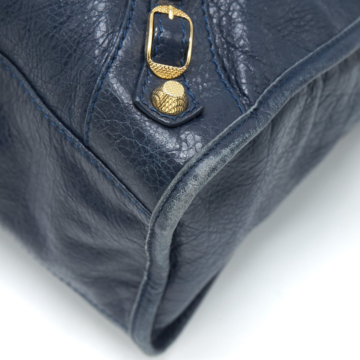 BALENCIAGA CLASSIC CITY BAG NAVY GHW