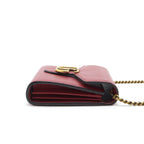 GUCCI GG MARMONT WALLET ON CHAIN RED GHW